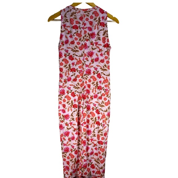 Nine Britton Pink Floral Sleeveless Twist Front Midi Dress MP NWT Stretch Wrap - Picture 2 of 9